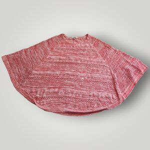 Roz & Ali Women's PLUS 1X Red White Stripe Pattern Cape Sleeve Sweater Top